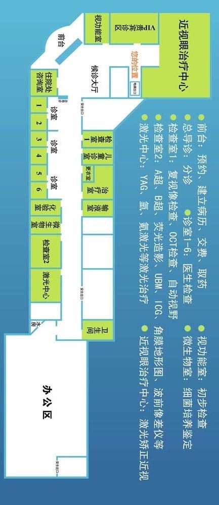 北京爱尔英智眼科医院五层科室分布平面